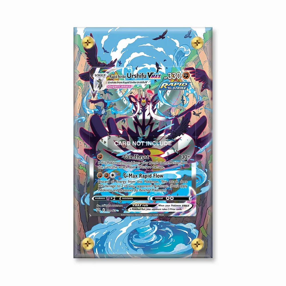 Rapid Strike Urshifu VMAX 170-163 SIR SAR Battle Styles Alternate Art Extended Art Display Cases - Screws Case - Front View