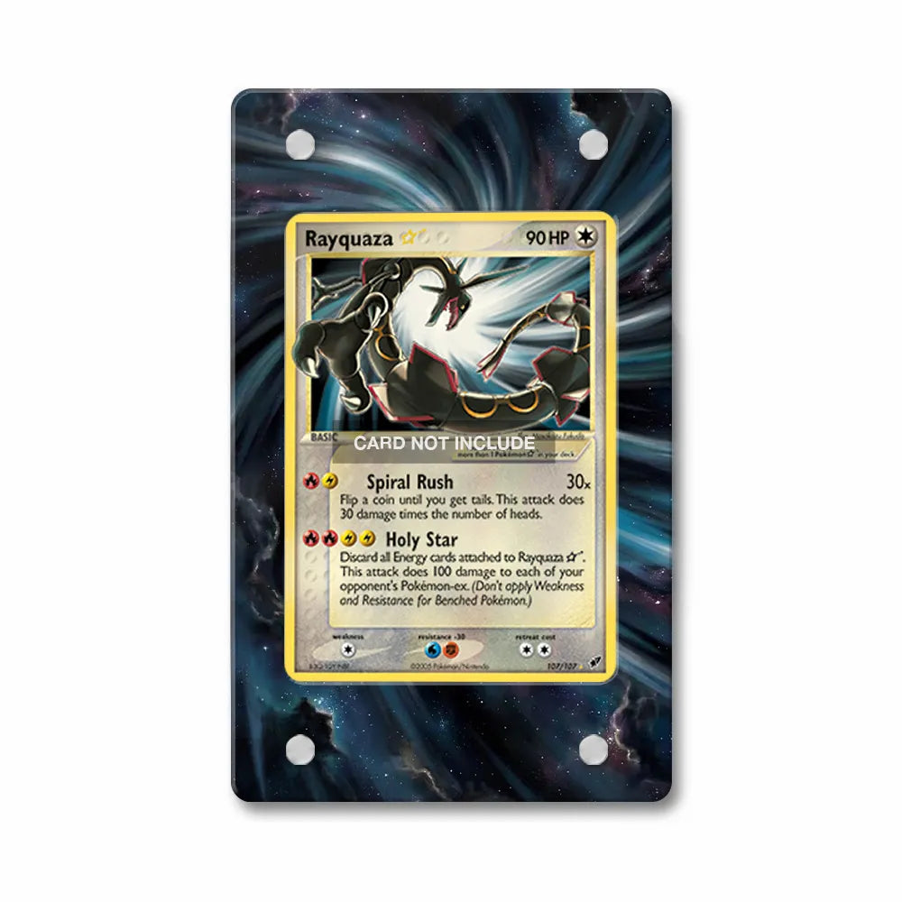 Rayquaza 107-107 Gold Star EX Deoxys Extended Art Display Cases - PSA Slab Case - Front View