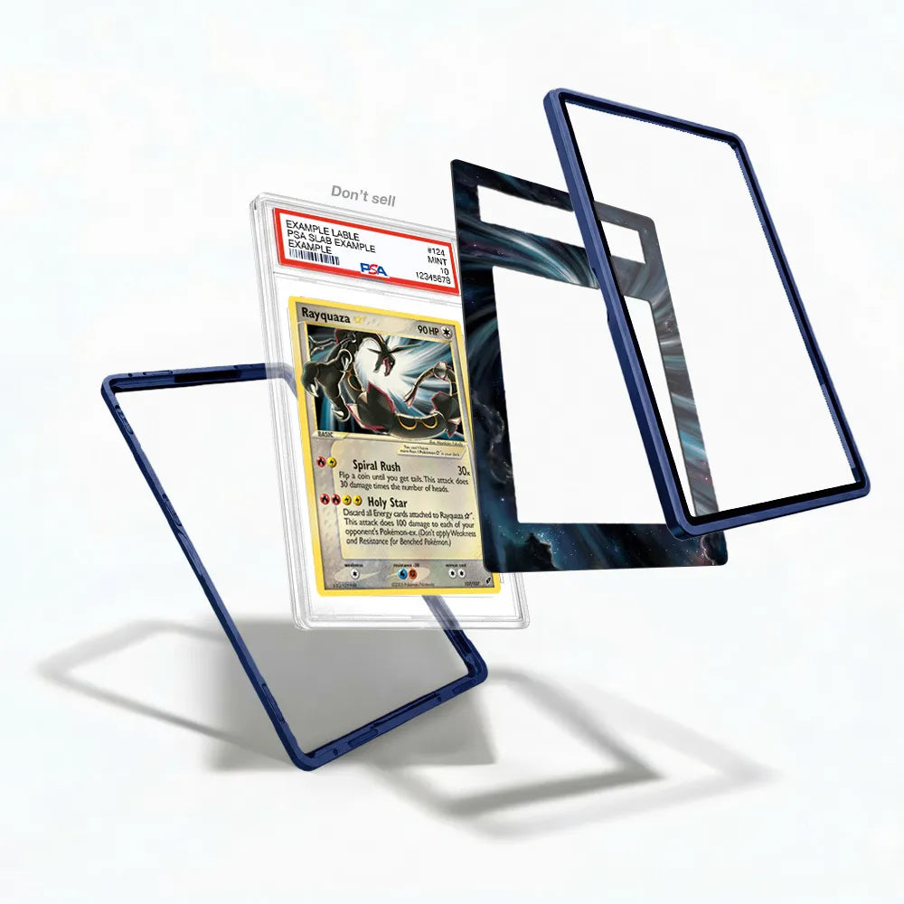 Rayquaza 107-107 Gold Star EX Deoxys Extended Art Display Cases - PSA Slab Case - Detail View