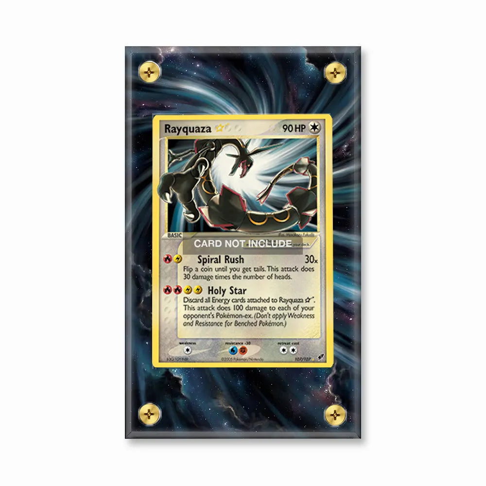 Rayquaza 107-107 Gold Star EX Deoxys Extended Art Display Cases - Screws Case - Front View