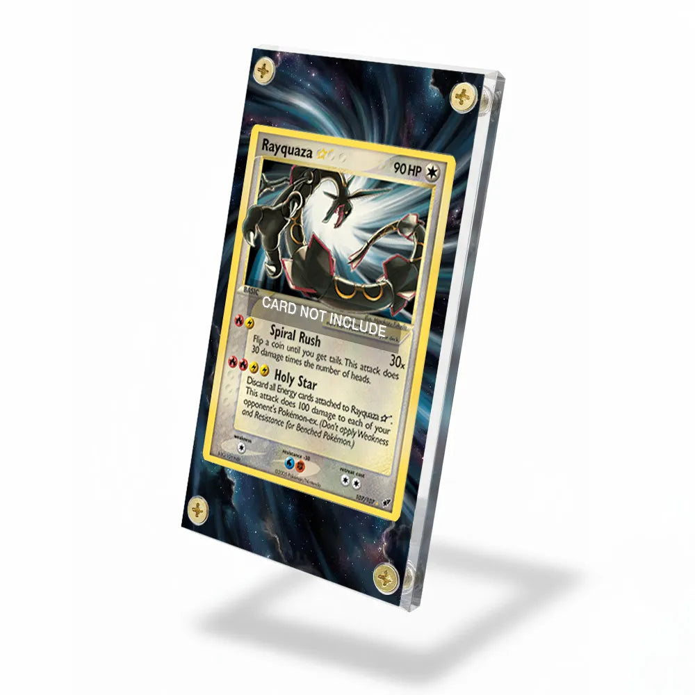 Rayquaza 107-107 Gold Star EX Deoxys Extended Art Display Cases - Screws Case - Side View