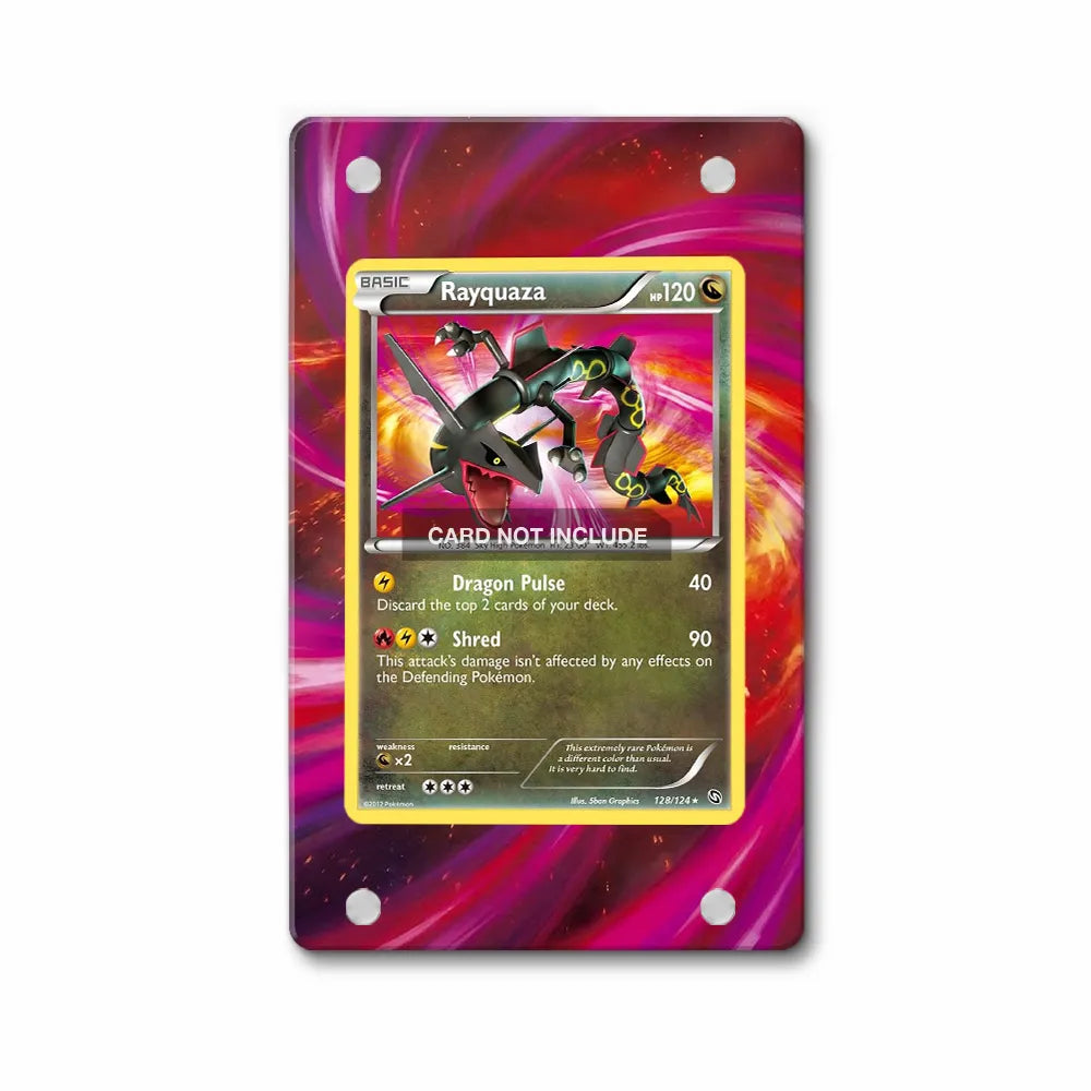 Rayquaza 128-124 Secret Rare Dragons Exalted Pokemon Cards Custom Art Display Cases - PSA Slab Case - Front View