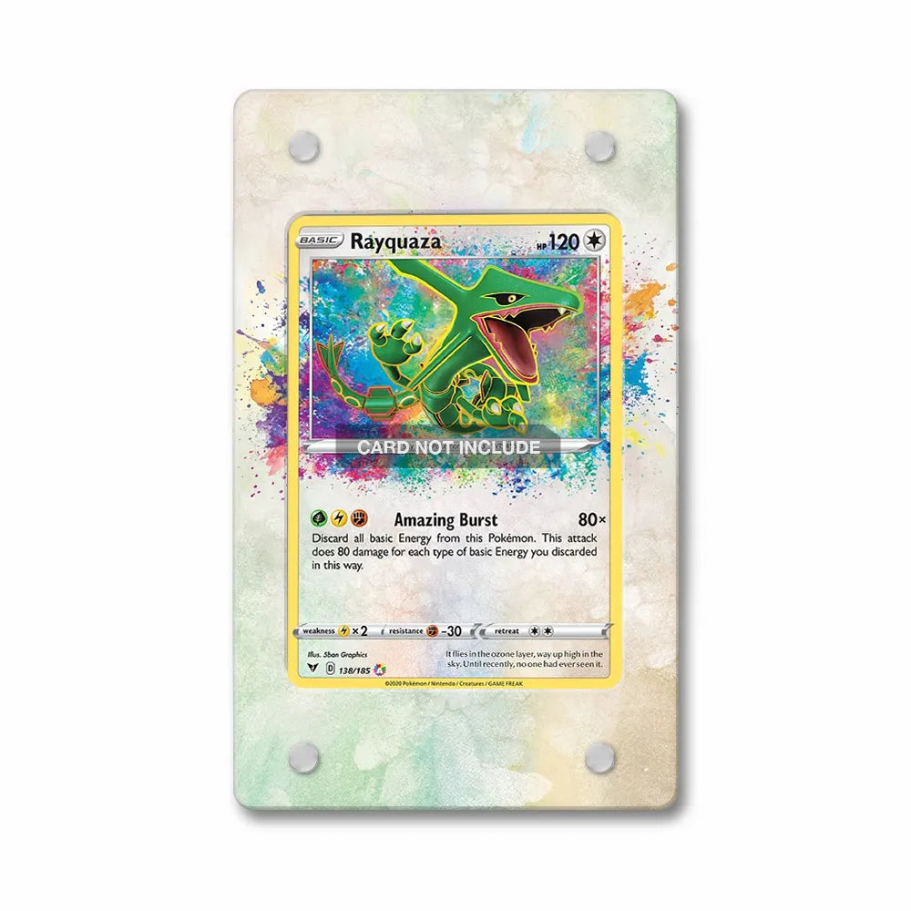 Rayquaza 138-185 Vivid Voltage Extended Art Display Cases - PSA Slab Case - Front View