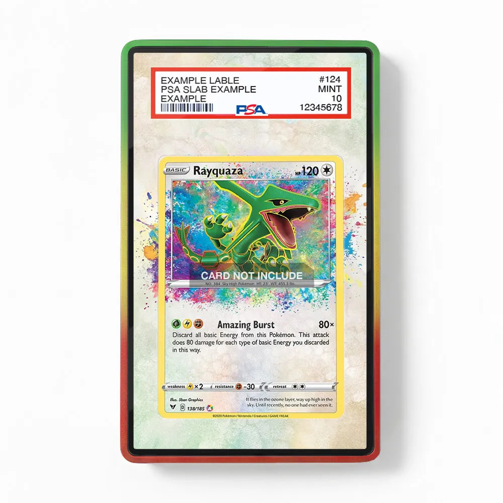 Rayquaza 138-185 Vivid Voltage Extended Art Display Cases - PSA Slab Case - Front View