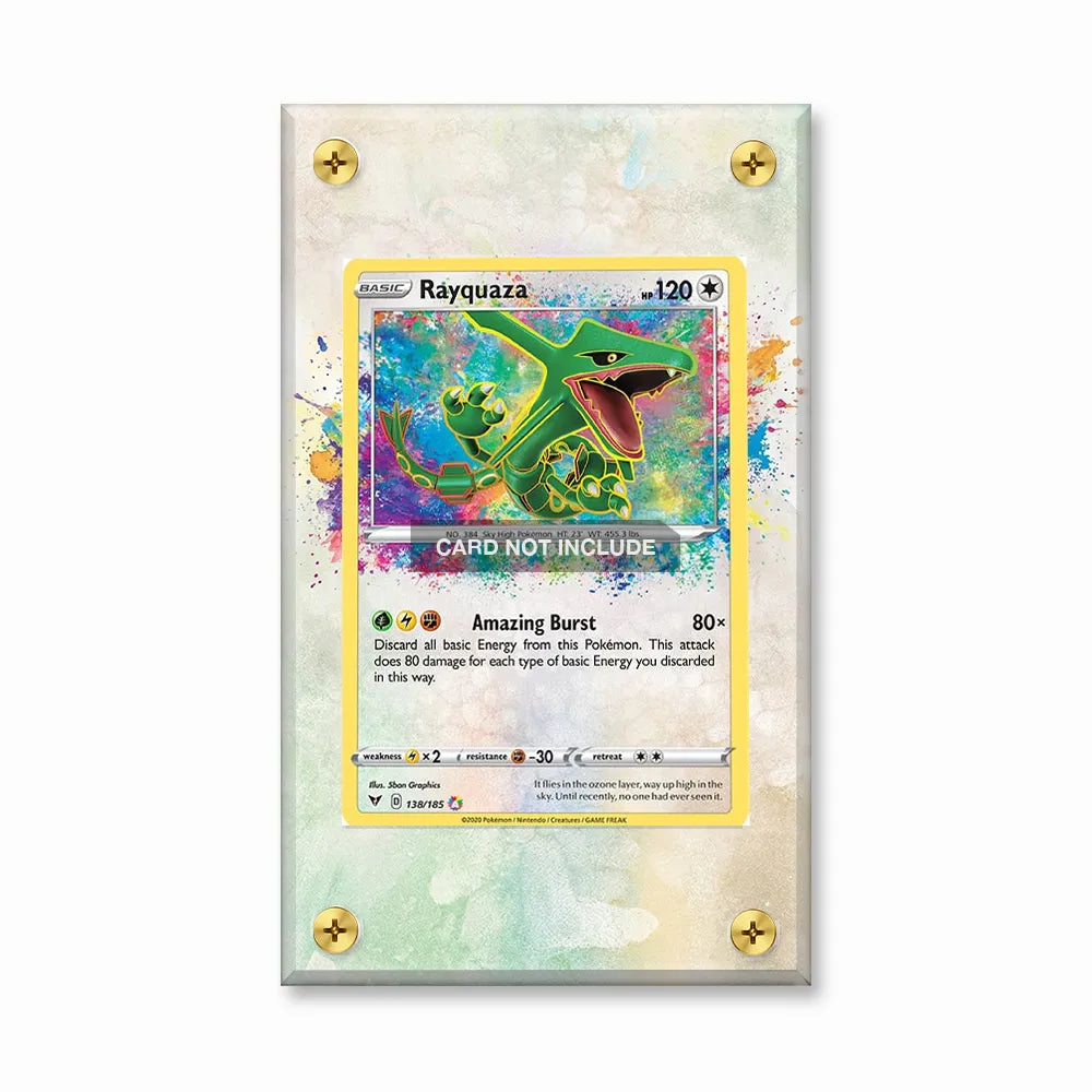 Rayquaza 138-185 Vivid Voltage Extended Art Display Cases - Screws Case - Front View