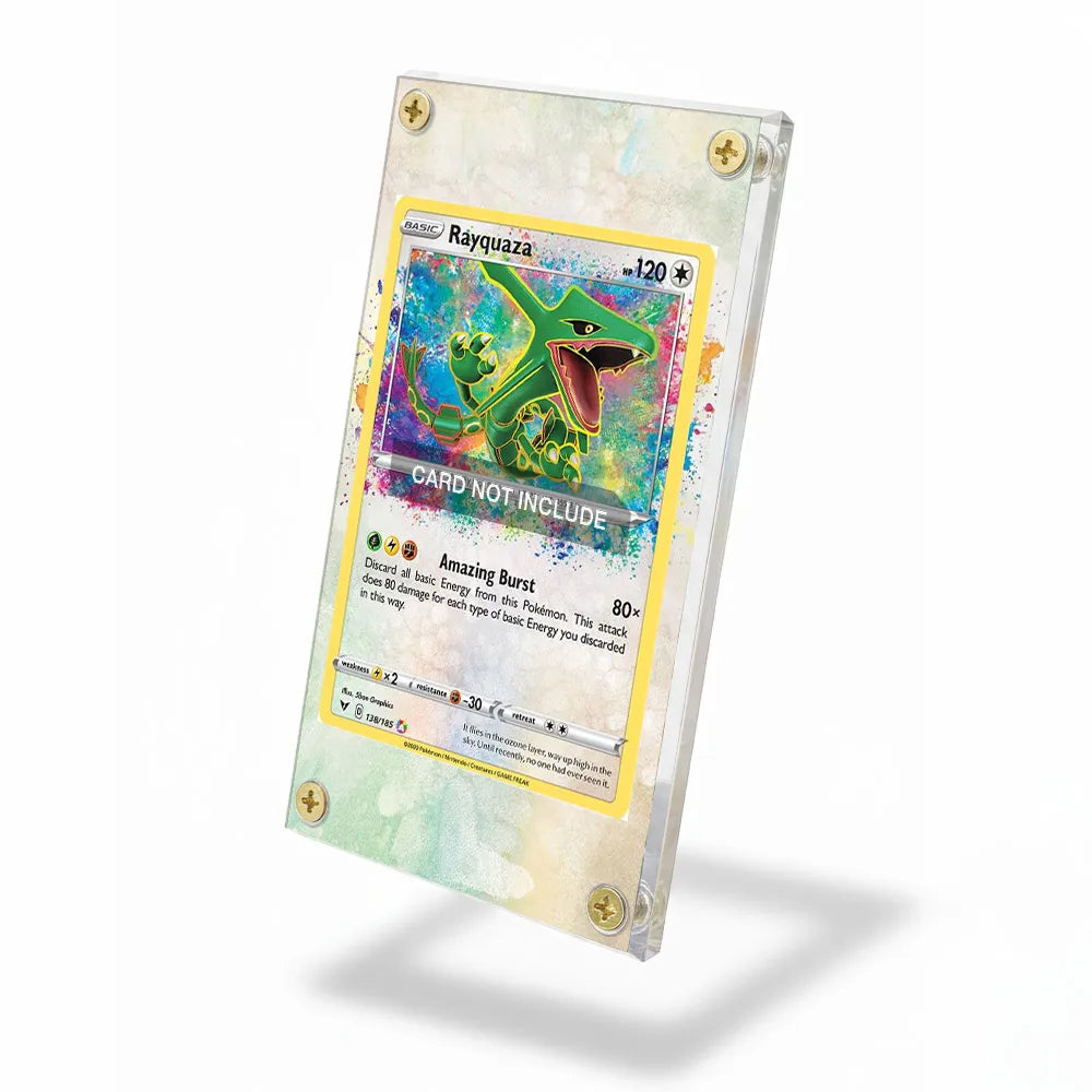 Rayquaza 138-185 Vivid Voltage Extended Art Display Cases - Screws Case - Side View