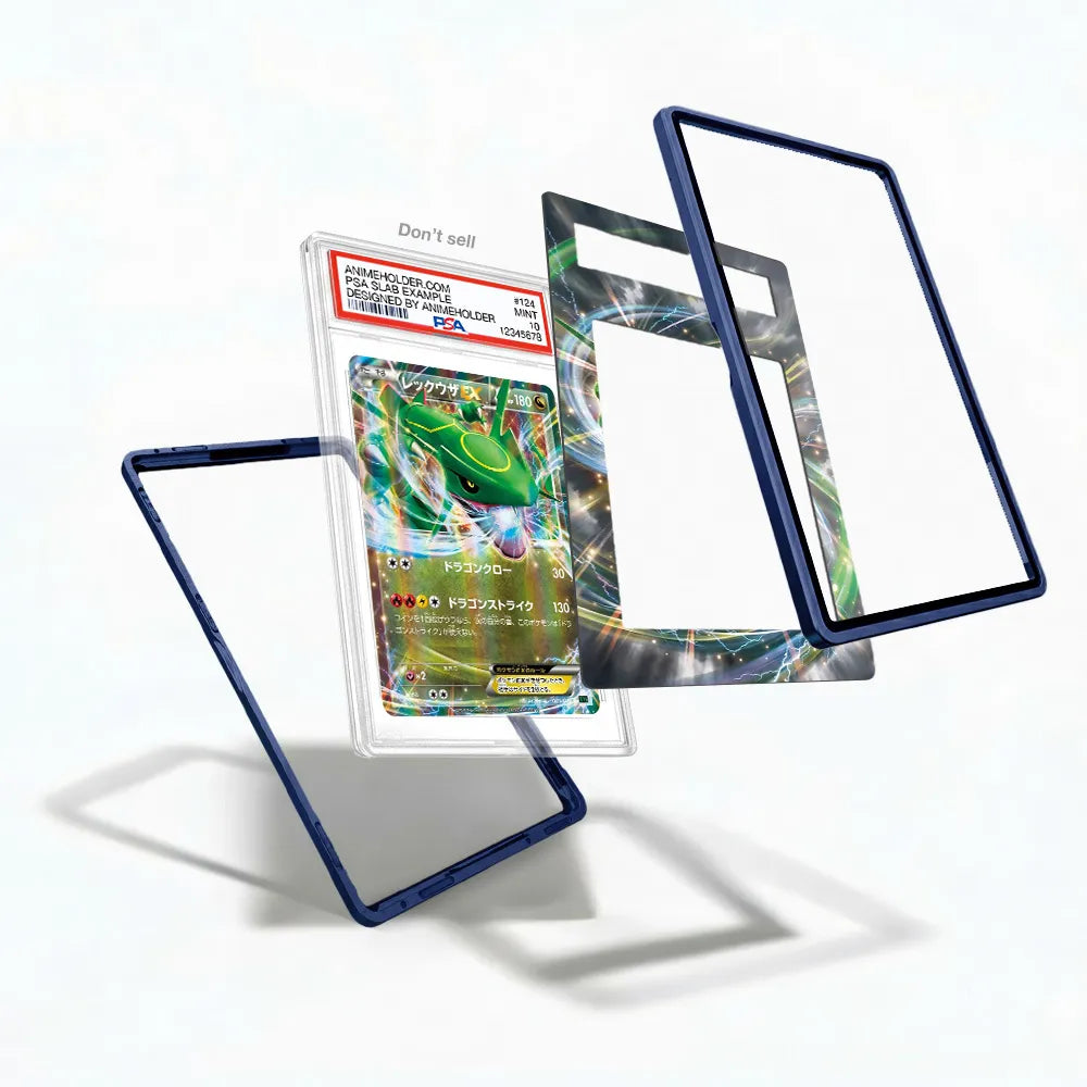 Rayquaza EX 005-018 XY Black Star Promos Pokemon Cards Custom Art Display Cases - PSA Slab Case - Detail View