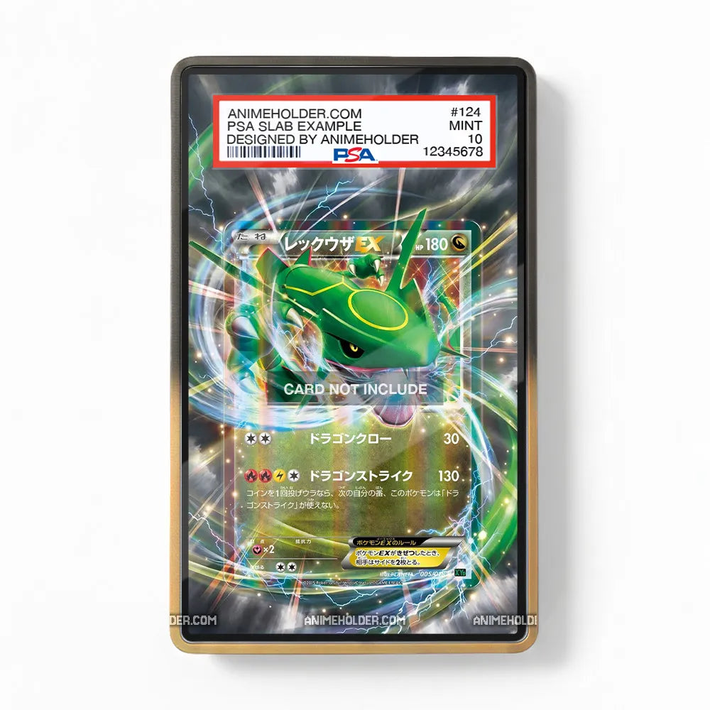 Rayquaza EX 005-018 XY Black Star Promos Pokemon Cards Custom Art Display Cases - PSA Slab Case - Front View