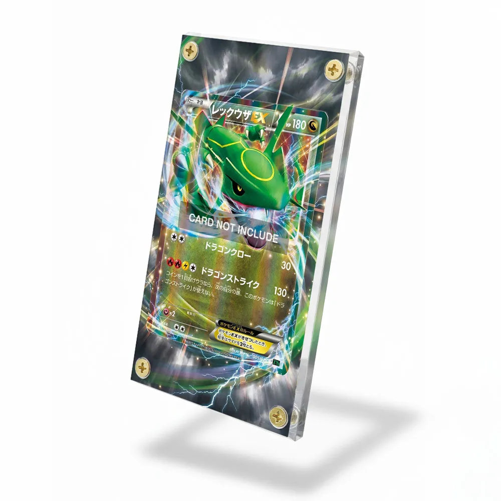 Rayquaza EX 005-018 XY Black Star Promos Pokemon Cards Custom Art Display Cases - Screws Case - Side View