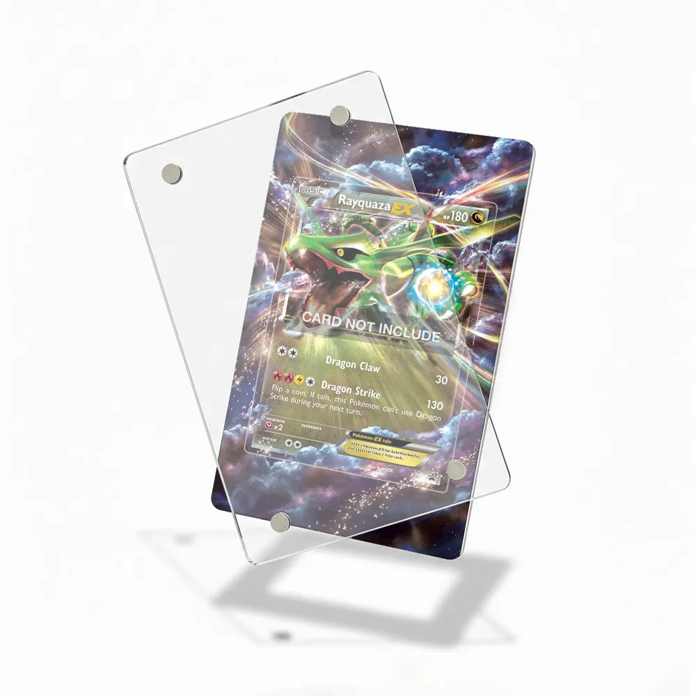 Rayquaza EX 034-036 EX Deoxys Pokemon Cards Custom Art Display Cases - Magnetic Case - Detail View