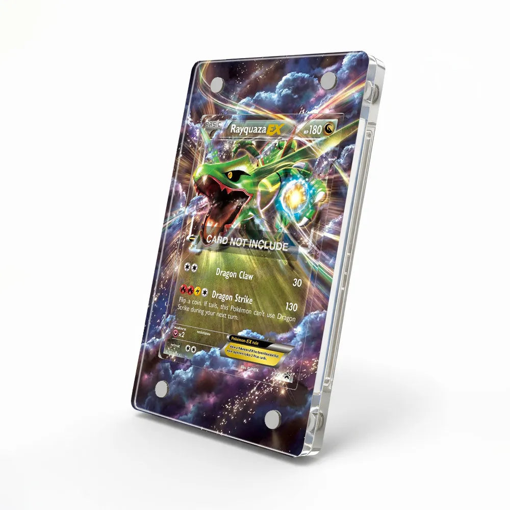 Rayquaza EX 034-036 EX Deoxys Pokemon Cards Custom Art Display Cases - Magnetic Case - Side View