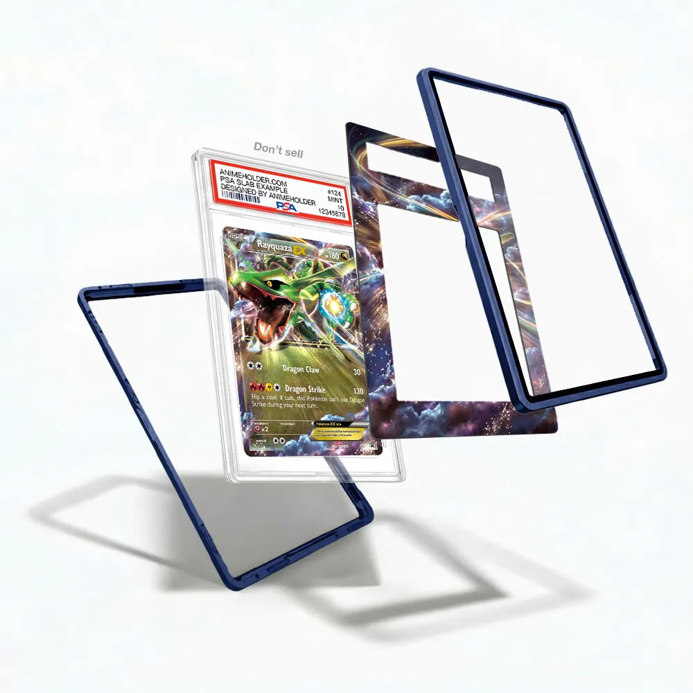 Rayquaza EX 034-036 EX Deoxys Pokemon Cards Custom Art Display Cases - PSA Slab Case - Detail View