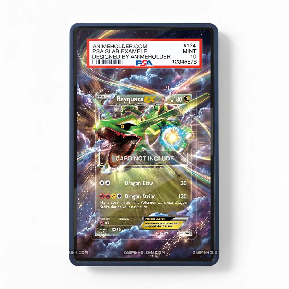 Rayquaza EX 034-036 EX Deoxys Pokemon Cards Custom Art Display Cases - PSA Slab Case - Front View