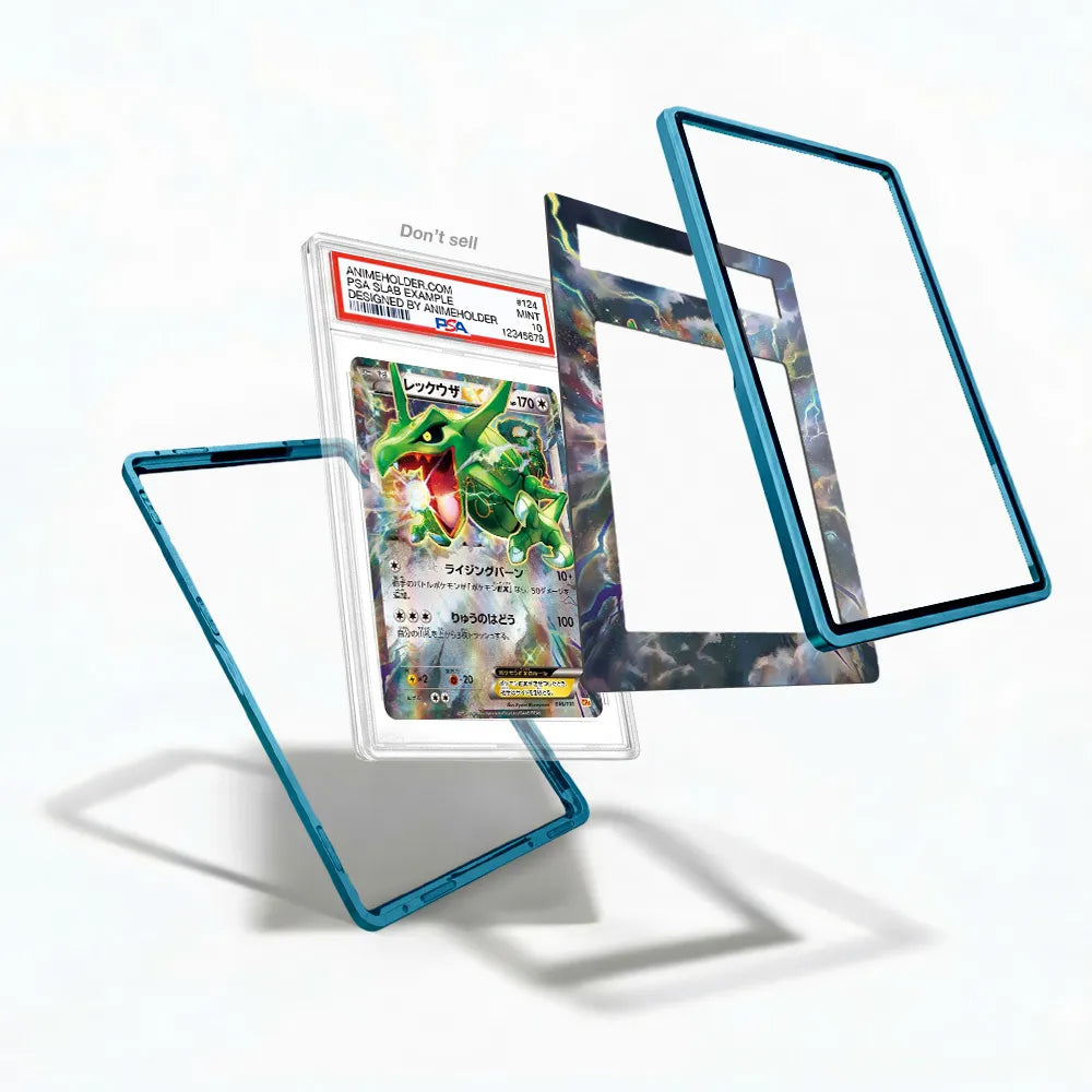 Rayquaza EX 096-131 Legendary Treasures Pokemon Cards Custom Art Display Cases - PSA Slab Case - Detail View