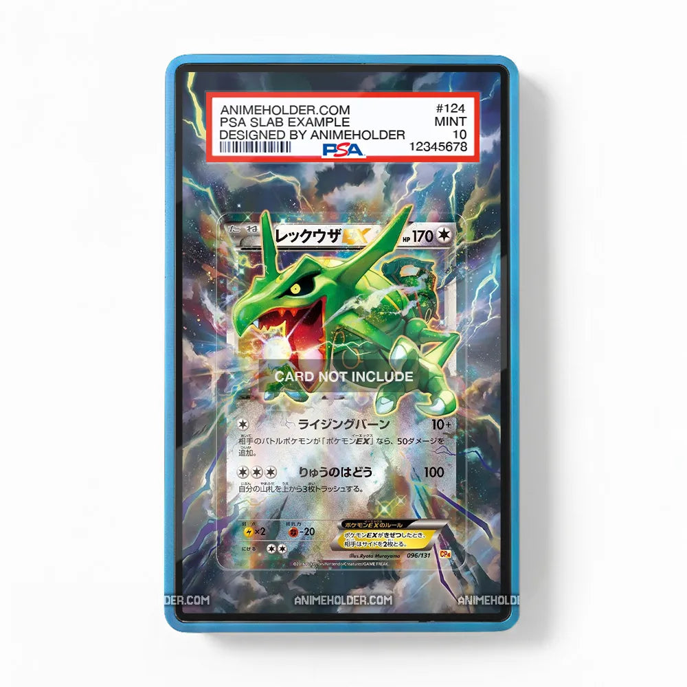 Rayquaza EX 096-131 Legendary Treasures Pokemon Cards Custom Art Display Cases - PSA Slab Case - Front View
