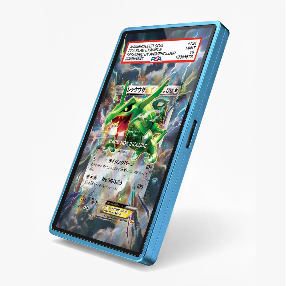 Rayquaza EX 096-131 Legendary Treasures Pokemon Cards Custom Art Display Cases - PSA Slab Case - Side View