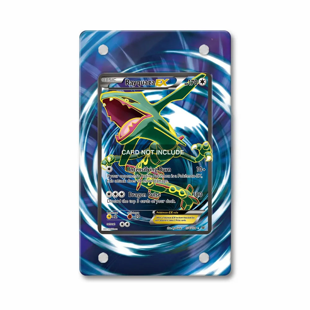 Rayquaza EX 104-108 Ultra Rare Roaring Skies Extended Art Display Cases - Magnetic Case - Front View