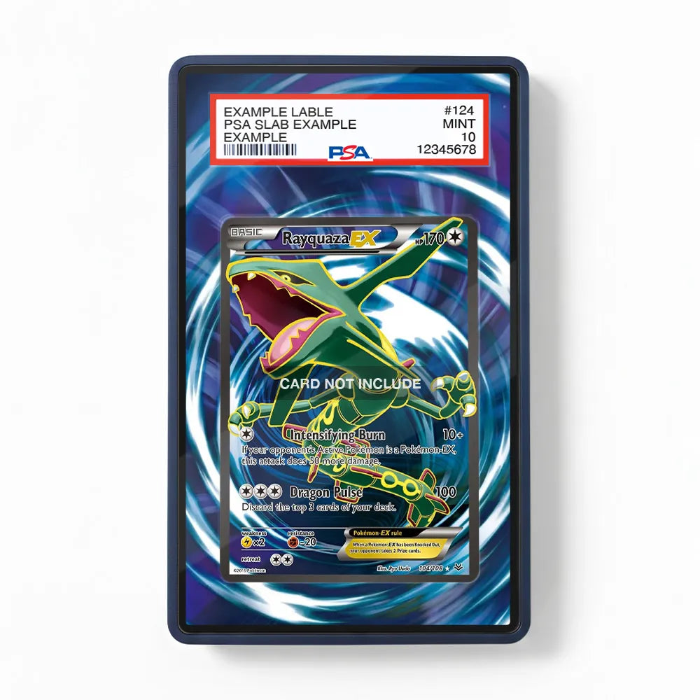 Rayquaza EX 104-108 Ultra Rare Roaring Skies Extended Art Display Cases - PSA Slab Case - Front View