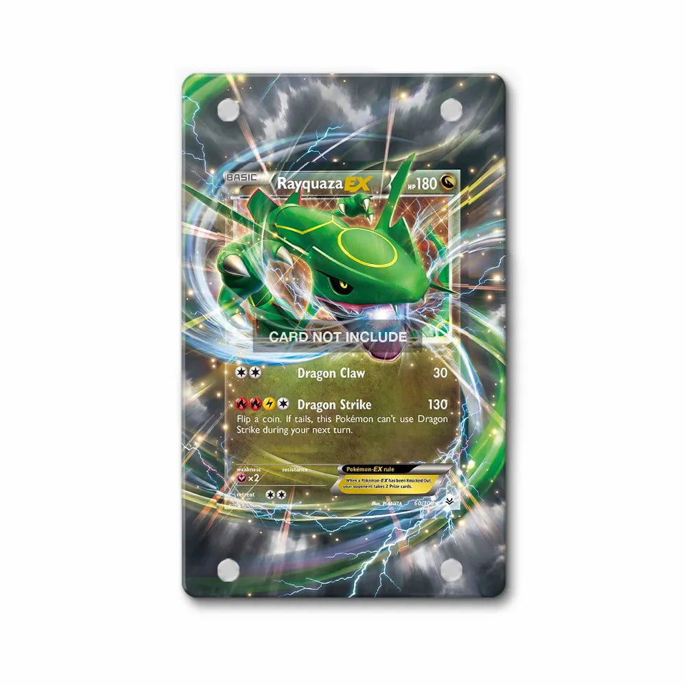 Rayquaza EX 60-108 Ultra Rare Roaring Skies Extended Art Display Cases - Magnetic Case - Front View