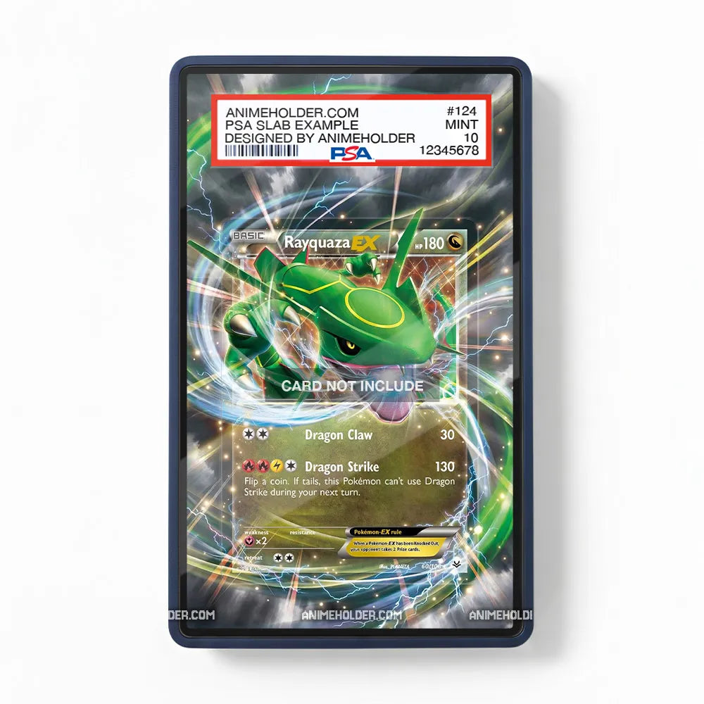 Rayquaza EX 60-108 Ultra Rare Roaring Skies Extended Art Display Cases - PSA Slab Case - Front View