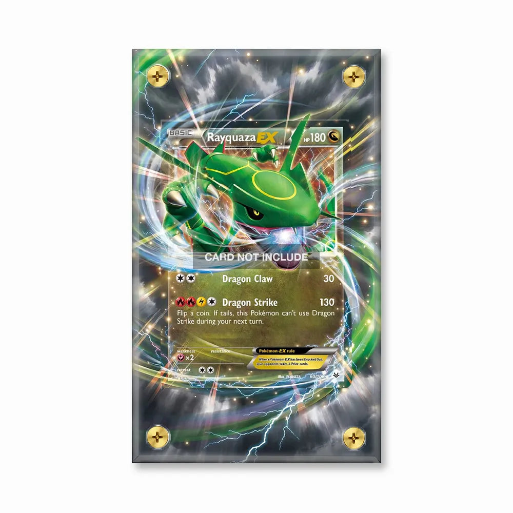 Rayquaza EX 60-108 Ultra Rare Roaring Skies Extended Art Display Cases - Screws Case - Front View