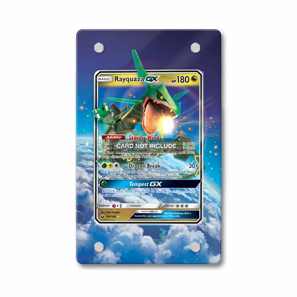 Rayquaza GX 109 Pokemon Celestial Storm Extended Art Display Cases - PSA Slab Case - Front View