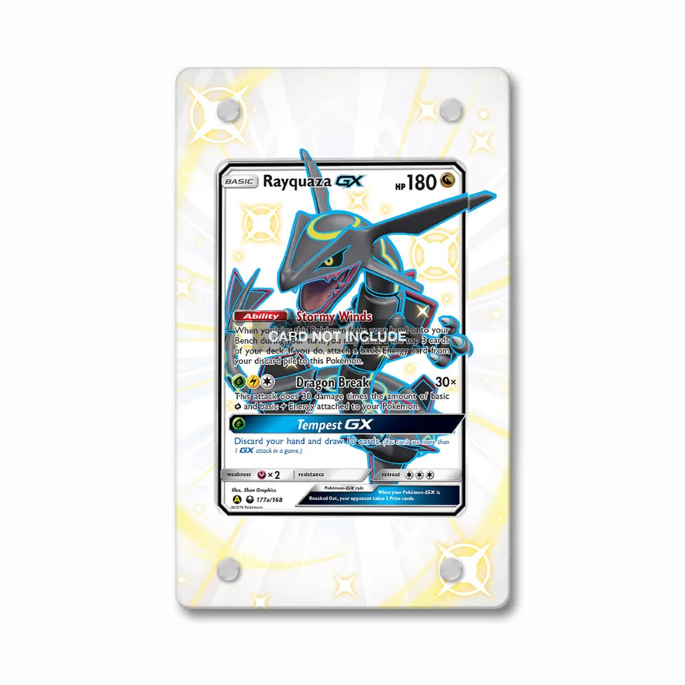 Rayquaza GX 177a168 Extended Art Display Cases - Magnetic Case - Front View