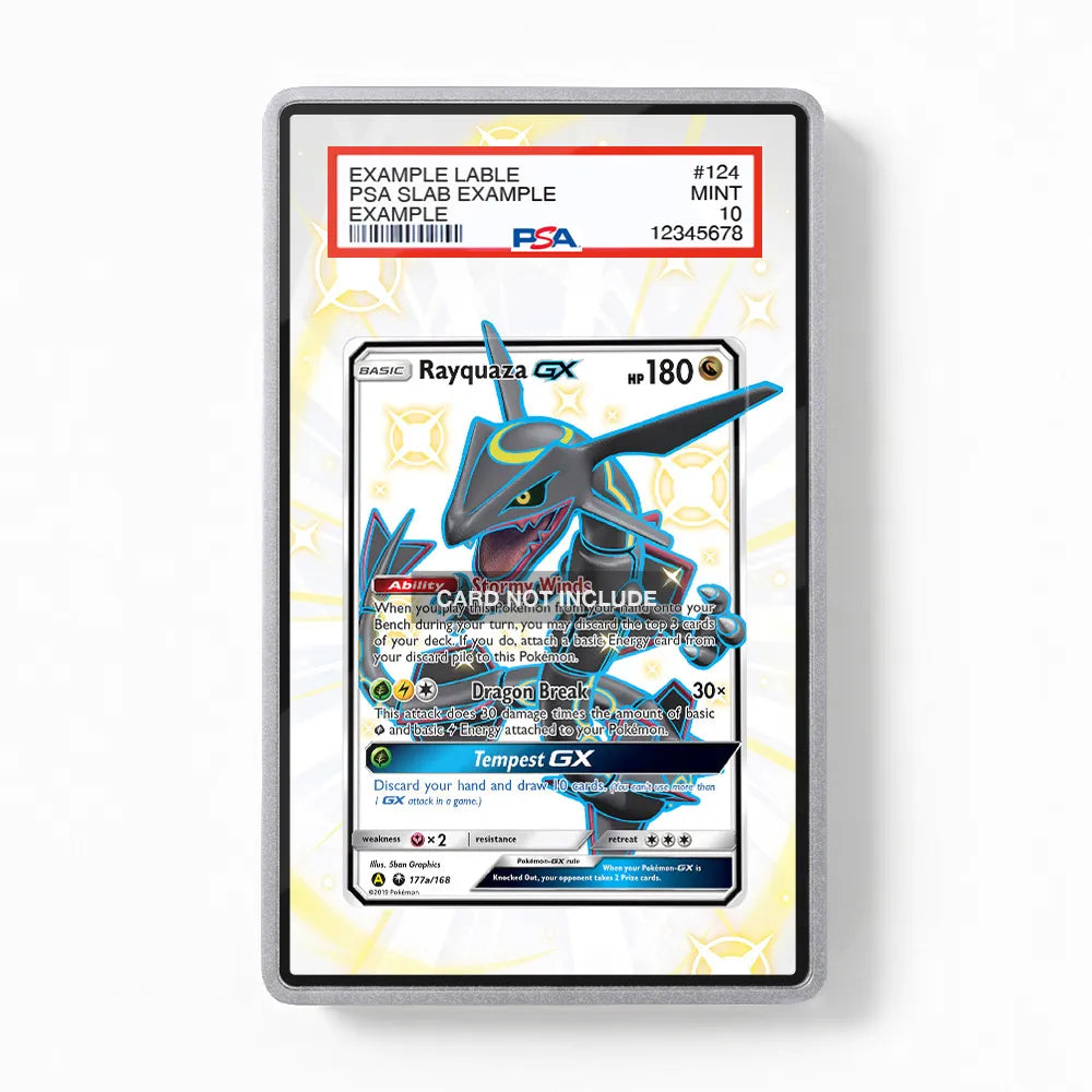 Rayquaza GX 177a168 Extended Art Display Cases - PSA Slab Case - Front View
