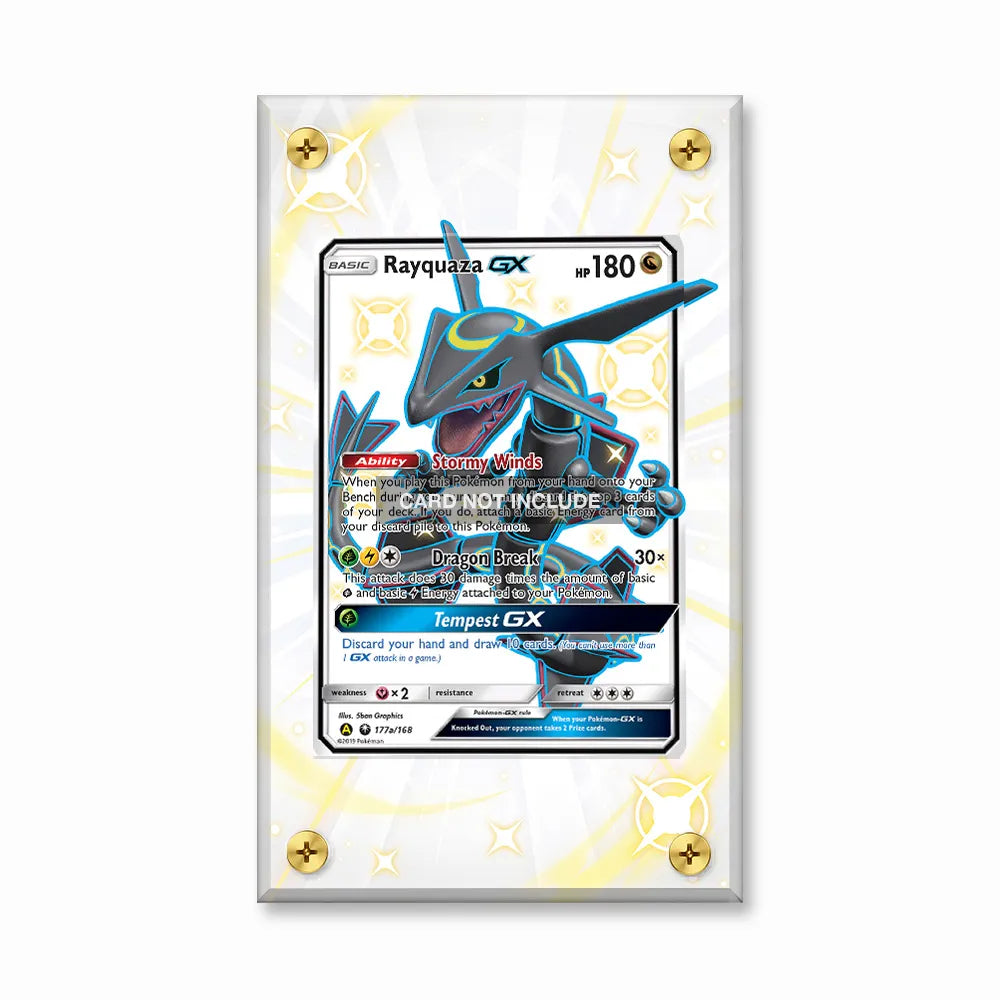 Rayquaza GX 177a168 Extended Art Display Cases - Screws Case - Front View