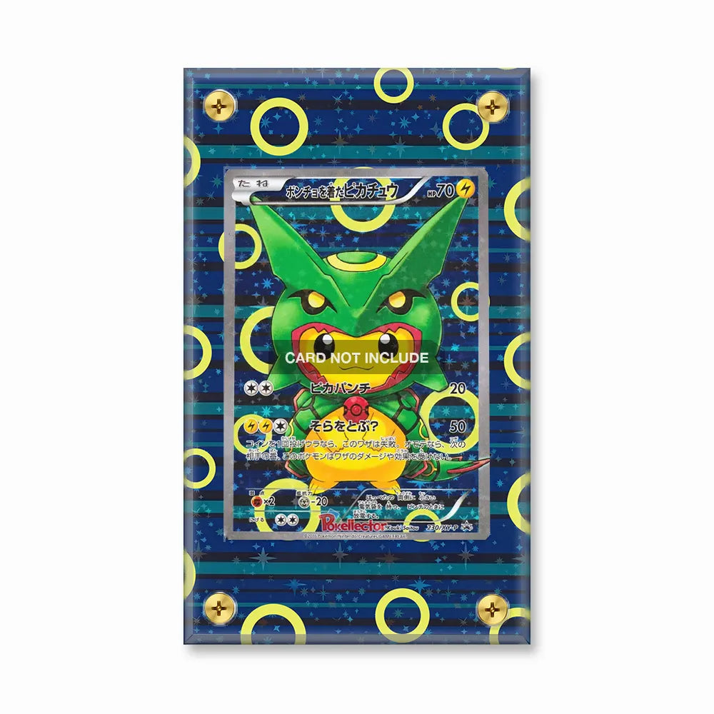 Rayquaza Pikachu Poncho 230 XY-P Promo JP Extended Art Display Cases - Screws Case - Front View