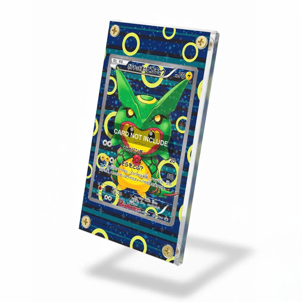 Rayquaza Pikachu Poncho 230 XY-P Promo JP Extended Art Display Cases - Screws Case - Side View