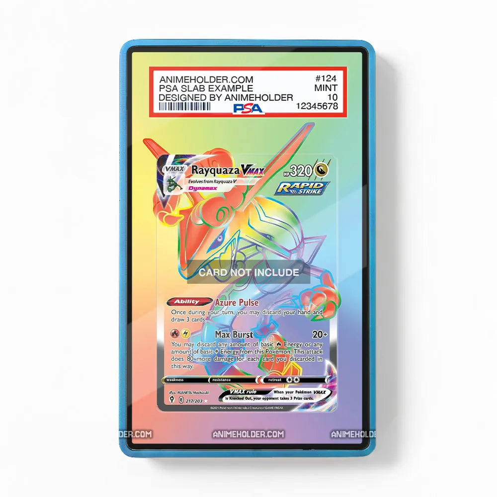 Rayquaza VMAX 082-067 Evolving Skies Pokemon Cards Custom Art Display Cases - PSA Slab Case - Front View