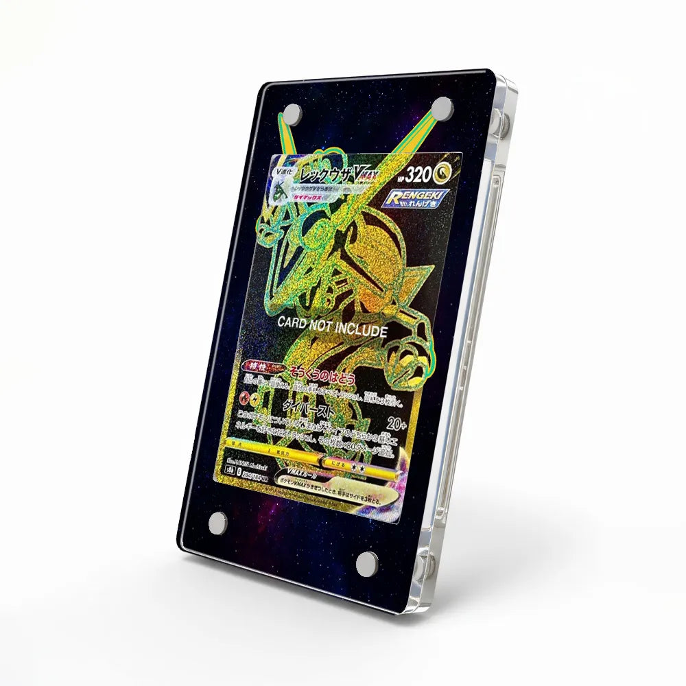 Rayquaza VMAX E 284-184 Sword & Shield Extended Art Display Cases - Magnetic Case - Side View