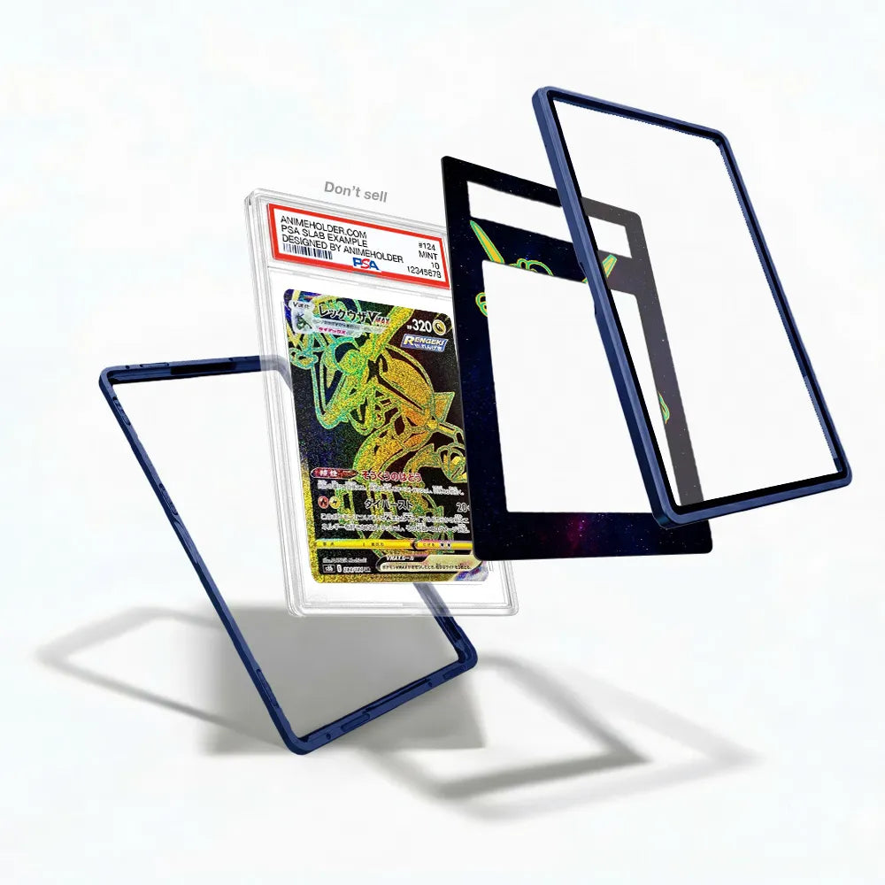 Rayquaza VMAX E 284-184 Sword & Shield Pokemon Cards Custom Art Display Cases - PSA Slab Case - Detail View