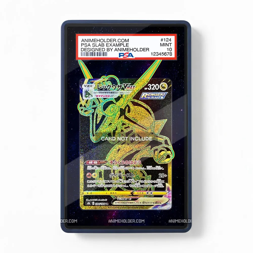 Rayquaza VMAX E 284-184 Sword & Shield Extended Art Display Cases - PSA Slab Case - Front View