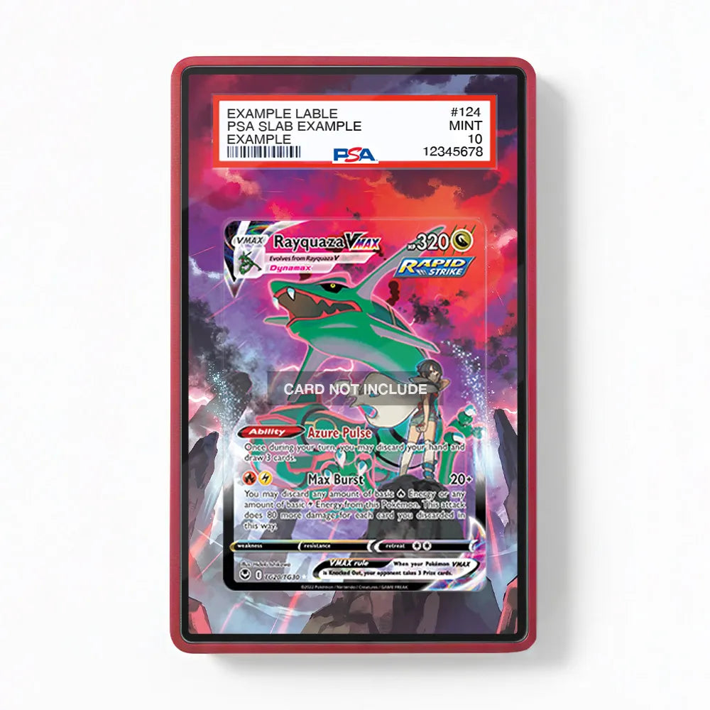 Rayquaza VMAX TG20 Trainer Gallery Silver Tempest Extended Art Display Cases - PSA Slab Case - Front View
