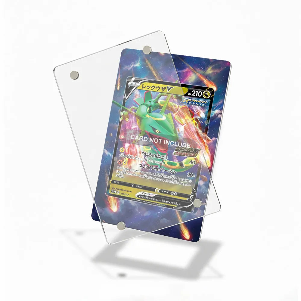Rayquaza V 210-S-P Japanese Promo Pokemon Cards Custom Art Display Cases - Magnetic Case - Detail View