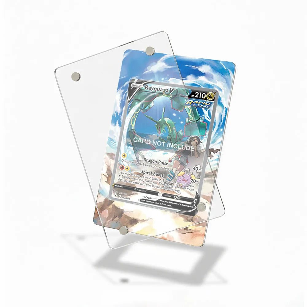 Rayquaza V SIR SAR Evolving Skies Alternate Art Extended Art Display Cases - Magnetic Case - Detail View
