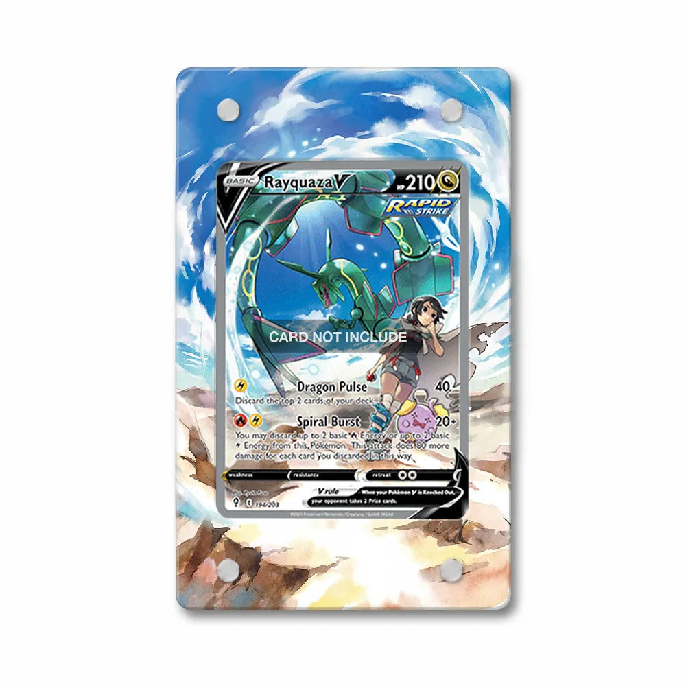 Rayquaza V SIR SAR Evolving Skies Alternate Art Extended Art Display Cases - Magnetic Case - Front View