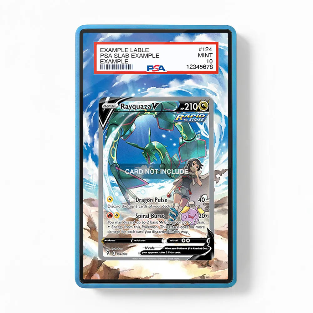 Rayquaza V SIR SAR Evolving Skies Alternate Art Extended Art Display Cases - PSA Slab Case - Front View