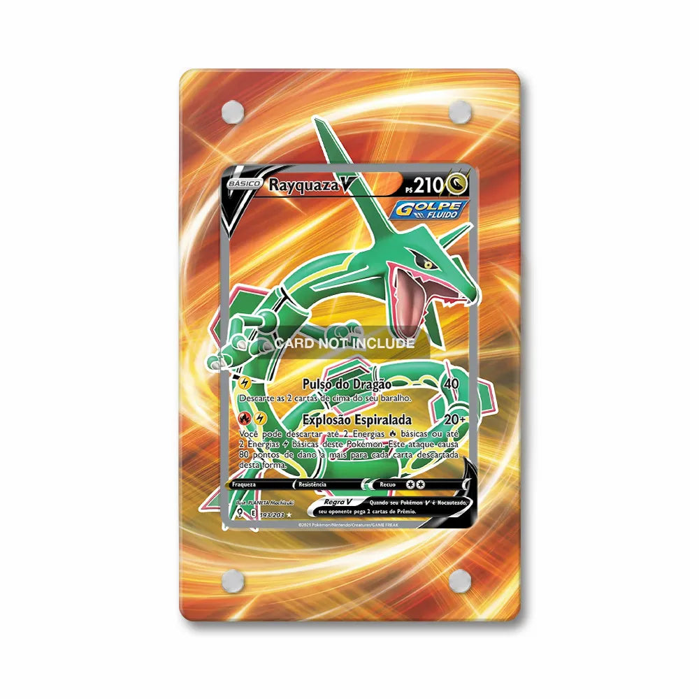 Rayquaza V Secret Rare SR Evolving Skies Extended Art Display Cases - Magnetic Case - Front View