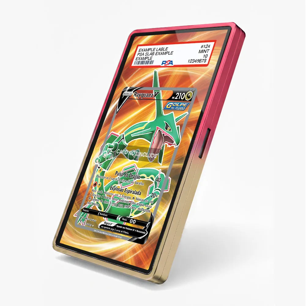 Rayquaza V Secret Rare SR Evolving Skies Extended Art Display Cases - PSA Slab Case - Side View