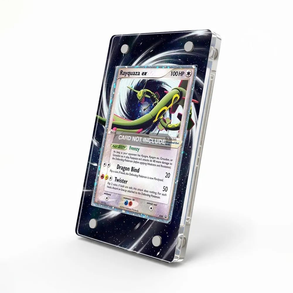 Rayquaza ex 039 Black Star Promos Extended Art Display Cases - Magnetic Case - Side View