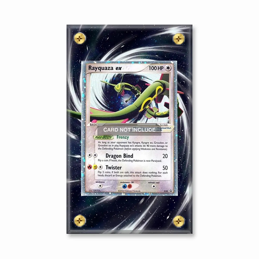 Rayquaza ex 039 Black Star Promos Extended Art Display Cases - Screws Case - Front View