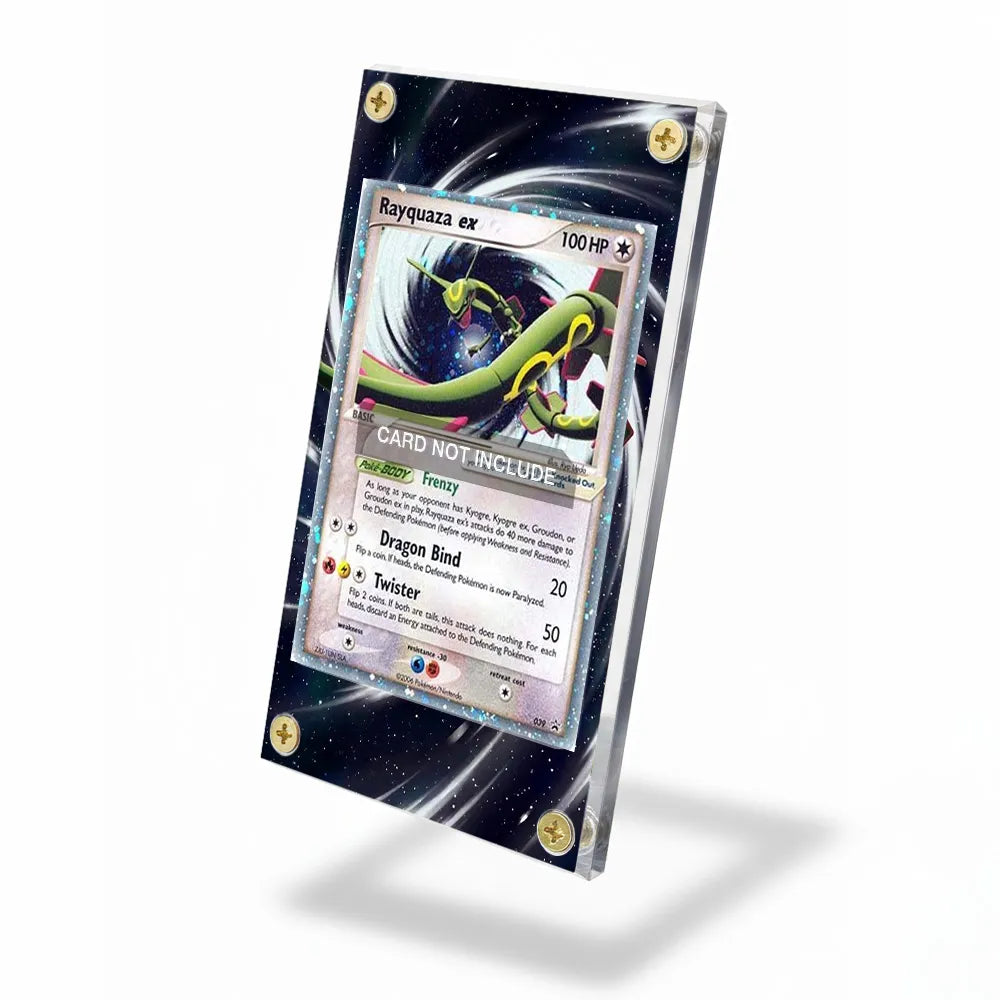 Rayquaza ex 039 Black Star Promos Extended Art Display Cases - Screws Case - Side View