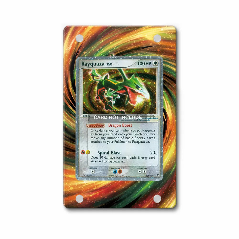 Rayquaza ex 102-107 EX Deoxys Pokemon Cards Custom Art Display Cases - PSA Slab Case - Front View