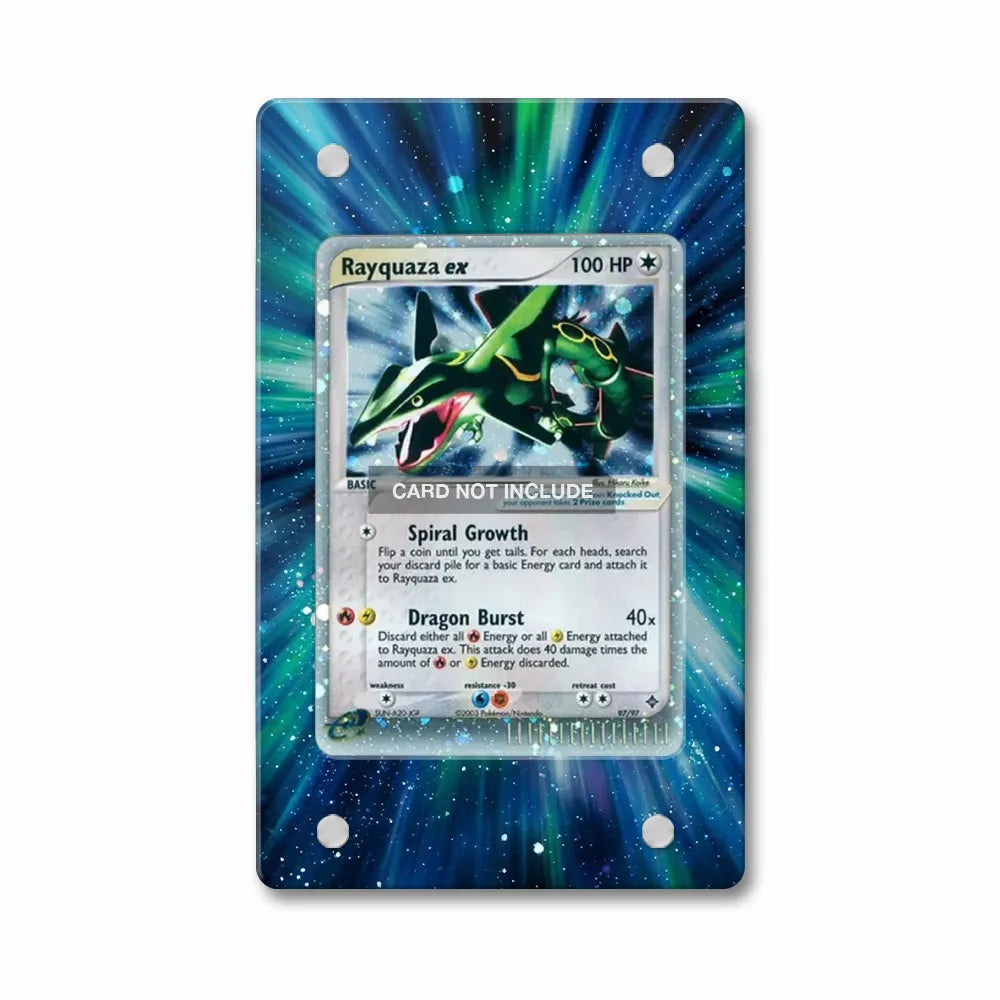 Rayquaza ex 97-97 EX Dragon Extended Art Display Cases - PSA Slab Case - Front View