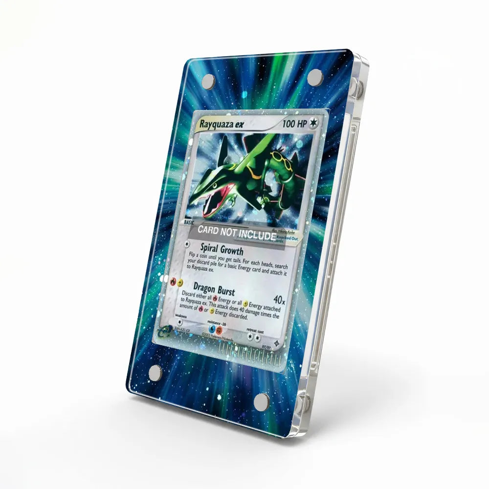 Rayquaza ex 97-97 EX Dragon Extended Art Display Cases - Magnetic Case - Side View