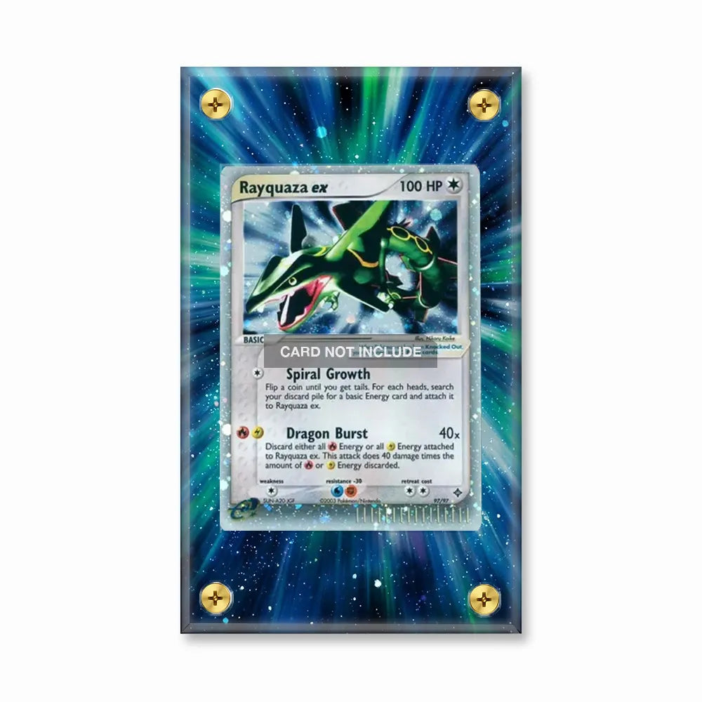 Rayquaza ex 97-97 EX Dragon Extended Art Display Cases - Screws Case - Front View
