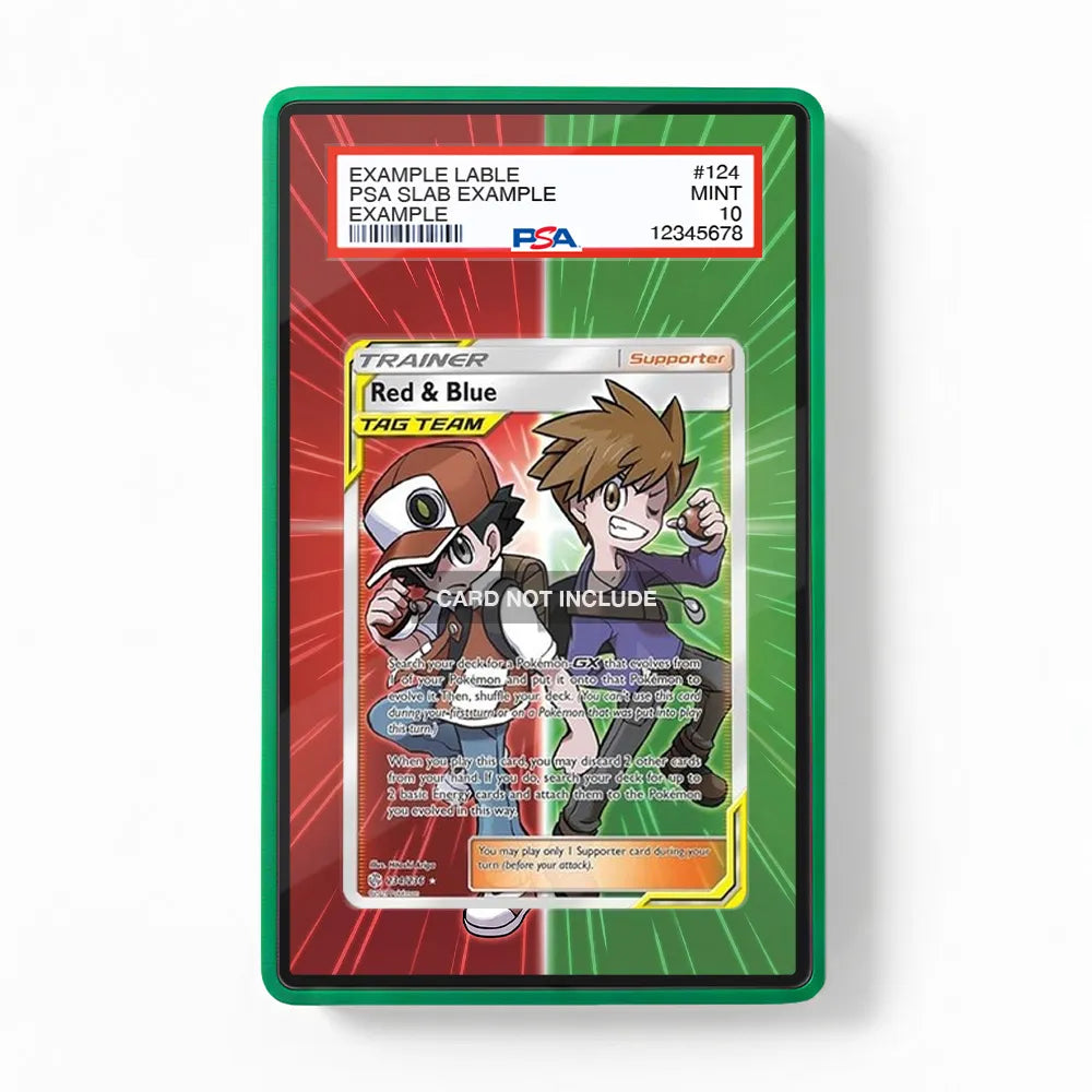 Red & Blue 234-236 Cosmic Eclipse Extended Art Display Cases - PSA Slab Case - Front View